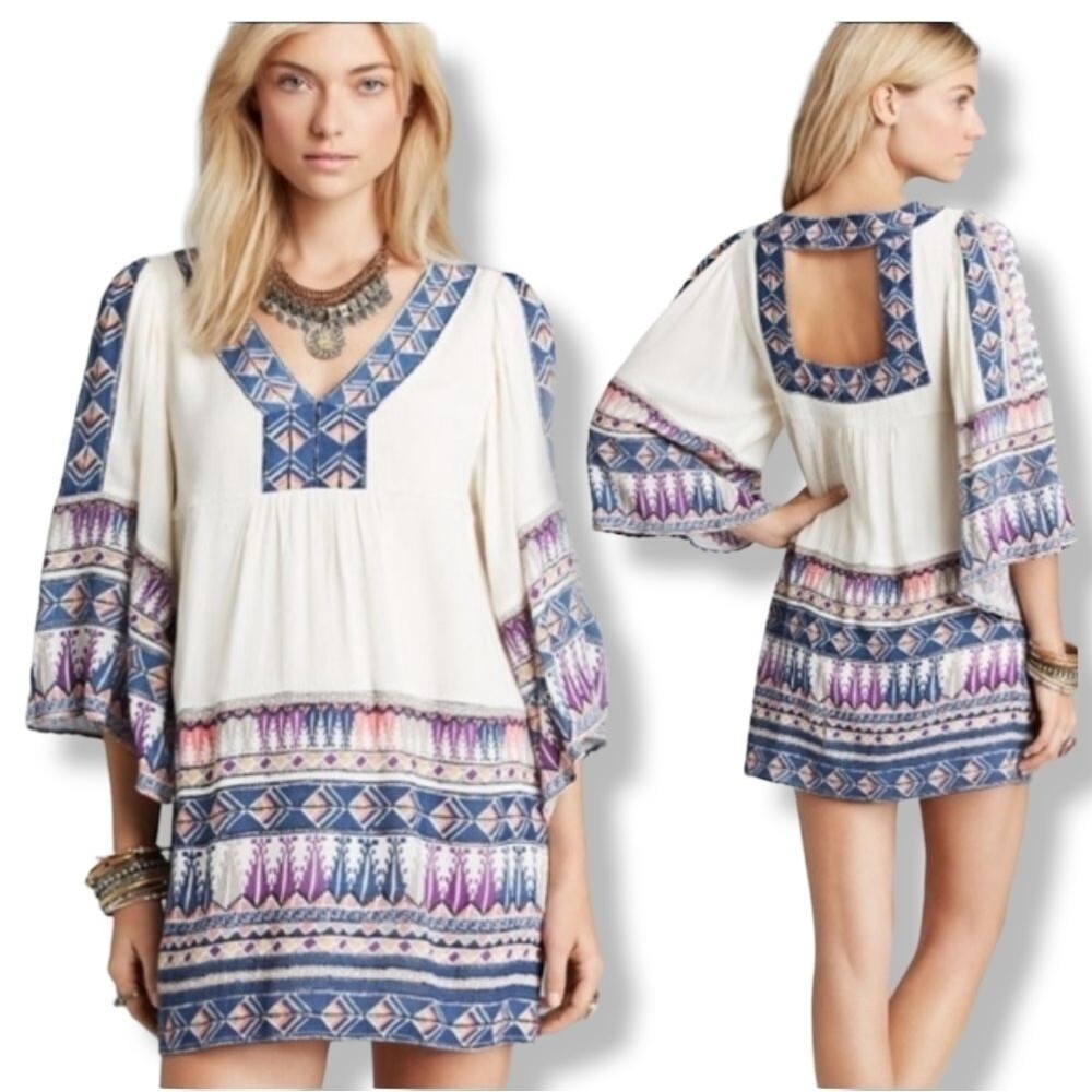 Free People Terra Nova bohemian Tunic Mini Dress Small